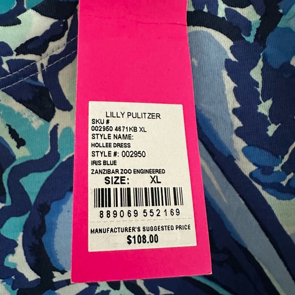 NWT Lilly Pulitzer Holee Cotton 3/4 Sleeve Iris Blue and White Print XL - Picture 5 of 9